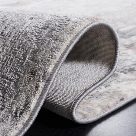 Safavieh 6 ft. 7 in. x 6 ft. 7 in. Vogue Power Loomed Round Rug; Gray & Ivory VGE152F-7R